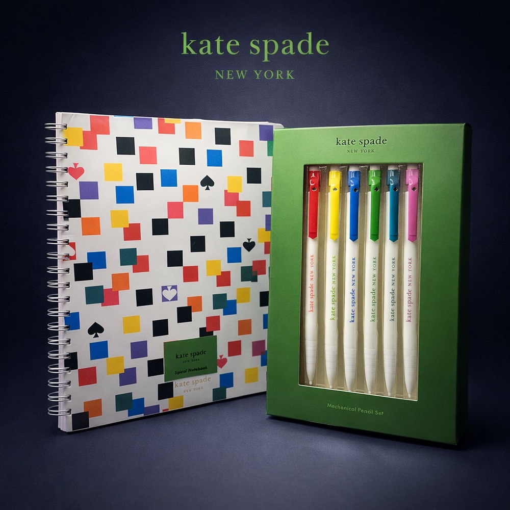 ♠️ KATE SPADE Stationery Bundle | Spiral Notebook & 5 Mechanical Pencils – NWT - Picture 2 of 14